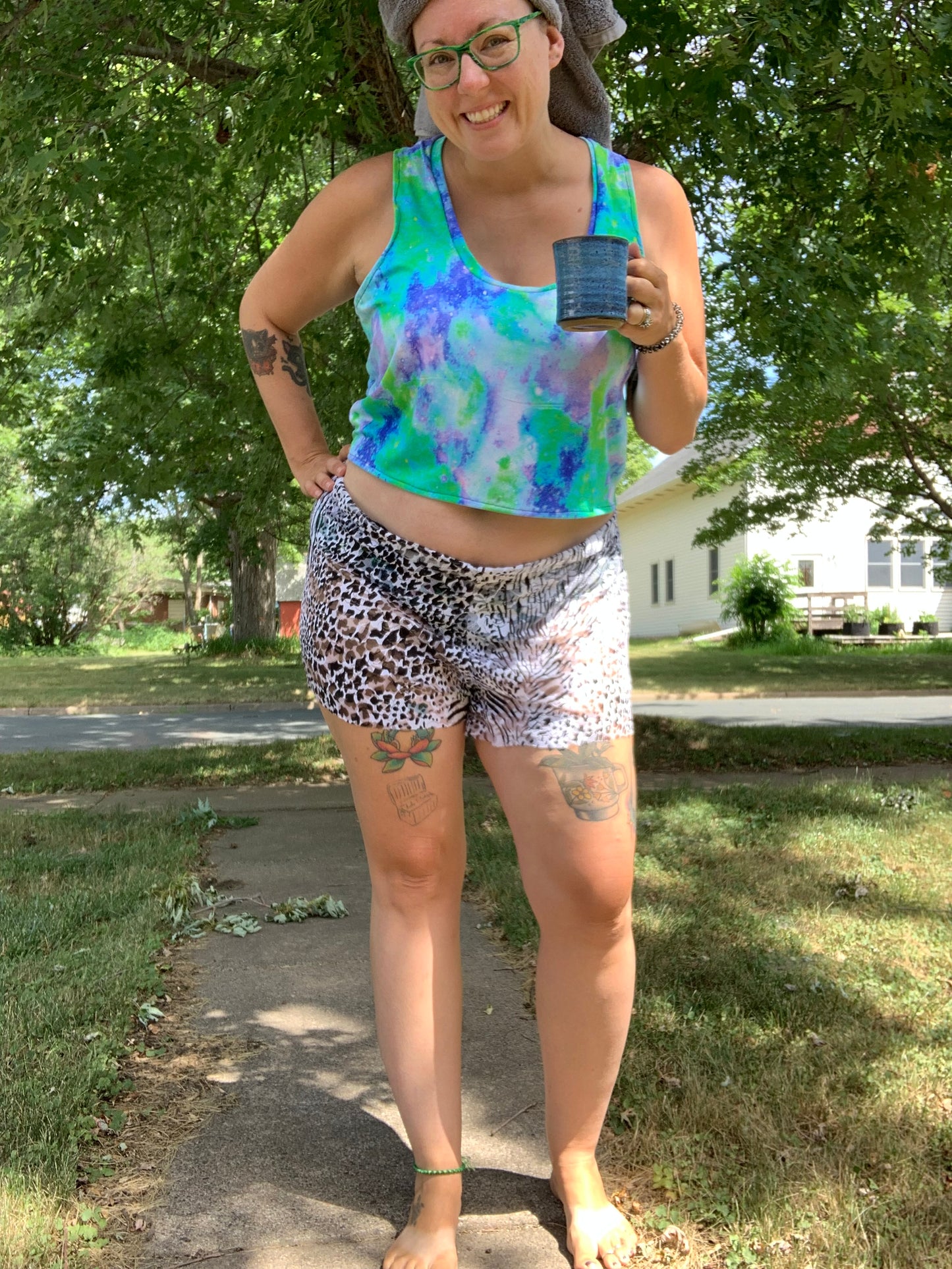 Adult Digital Sewing PDF Pattern - Sweet Sleep Set - Shorts and Tank top Pajamas