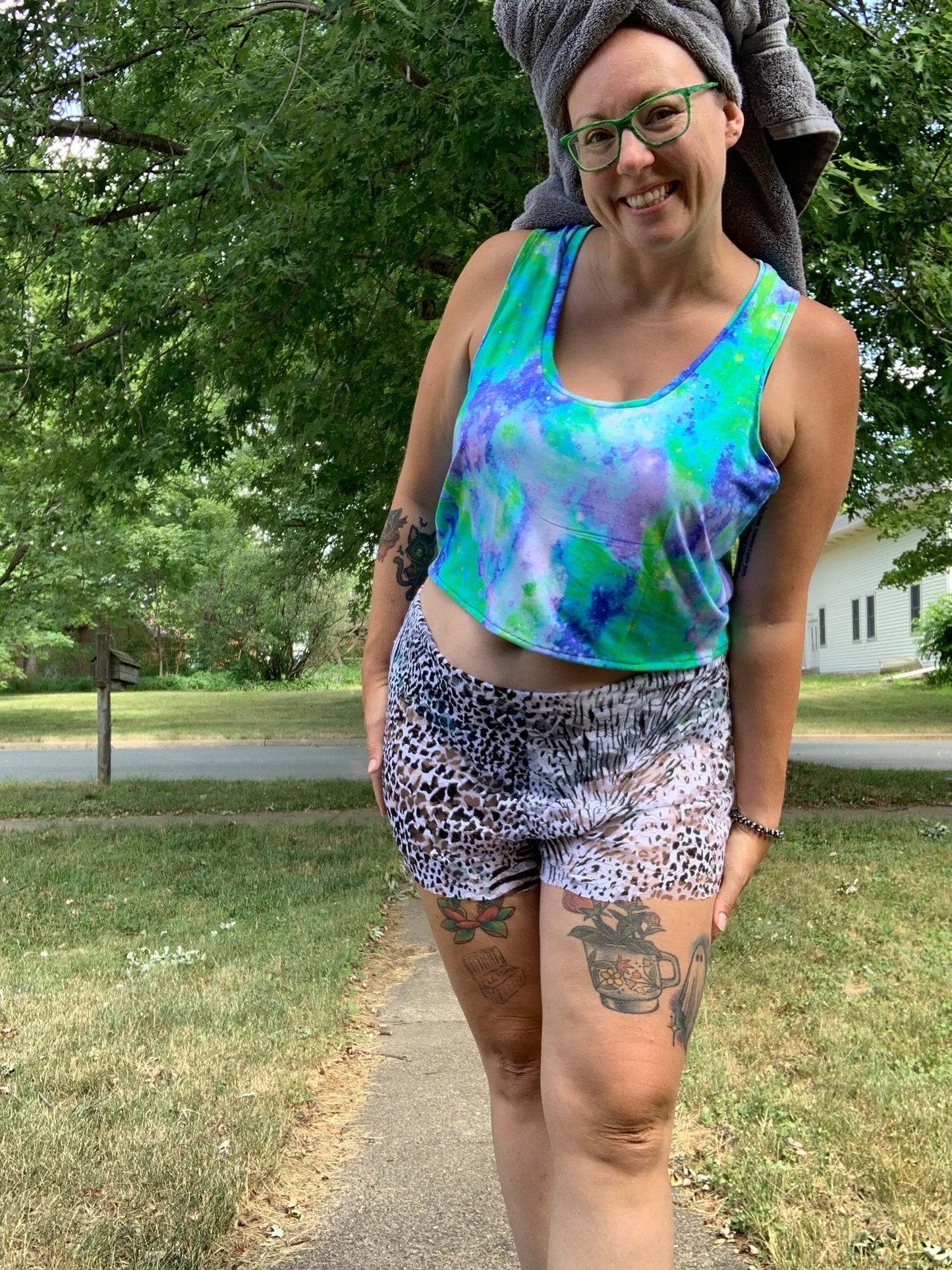 Adult Digital Sewing PDF Pattern - Sweet Sleep Set - Shorts and Tank top Pajamas