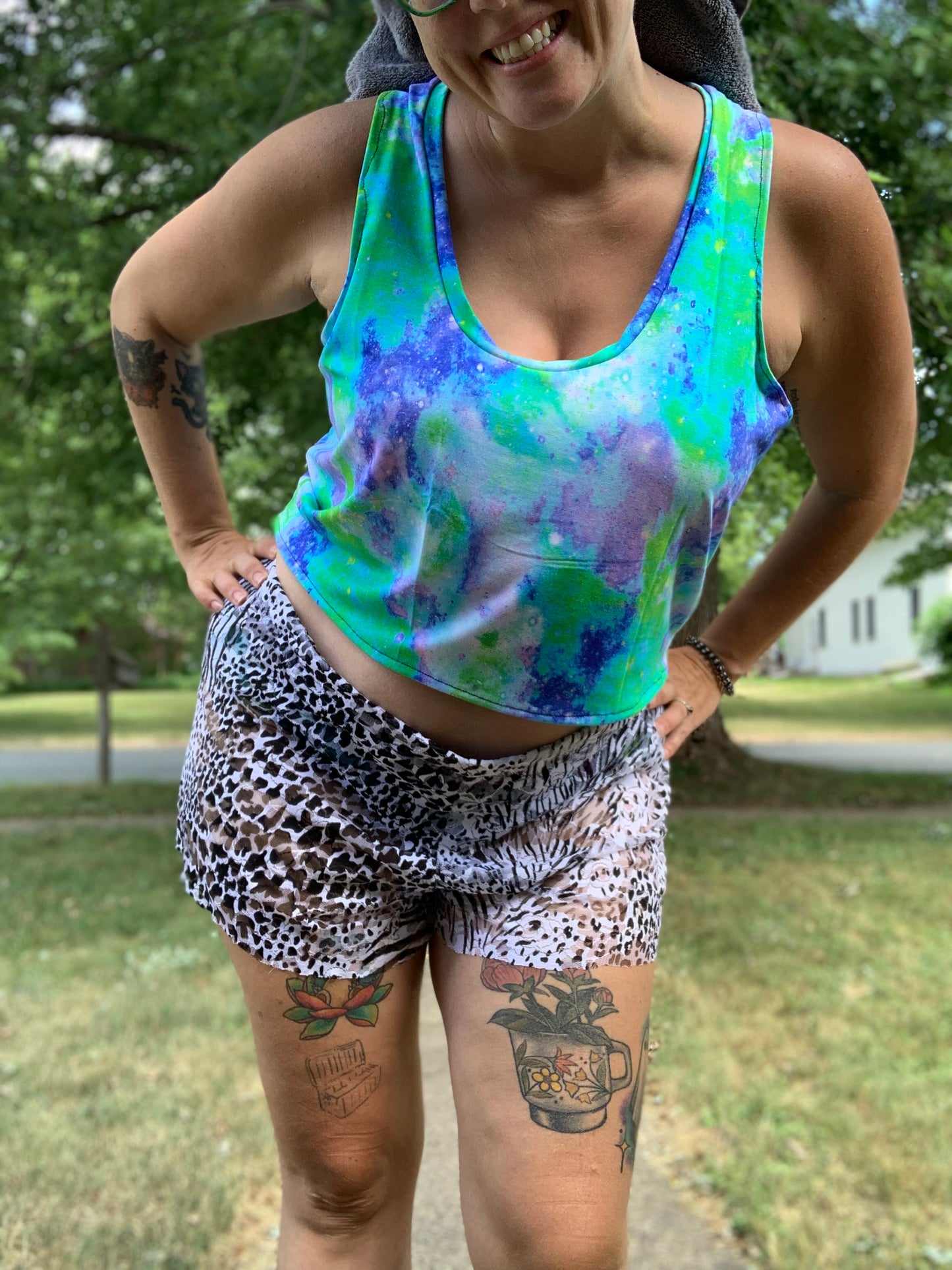 Adult Digital Sewing PDF Pattern - Sweet Sleep Set - Shorts and Tank top Pajamas