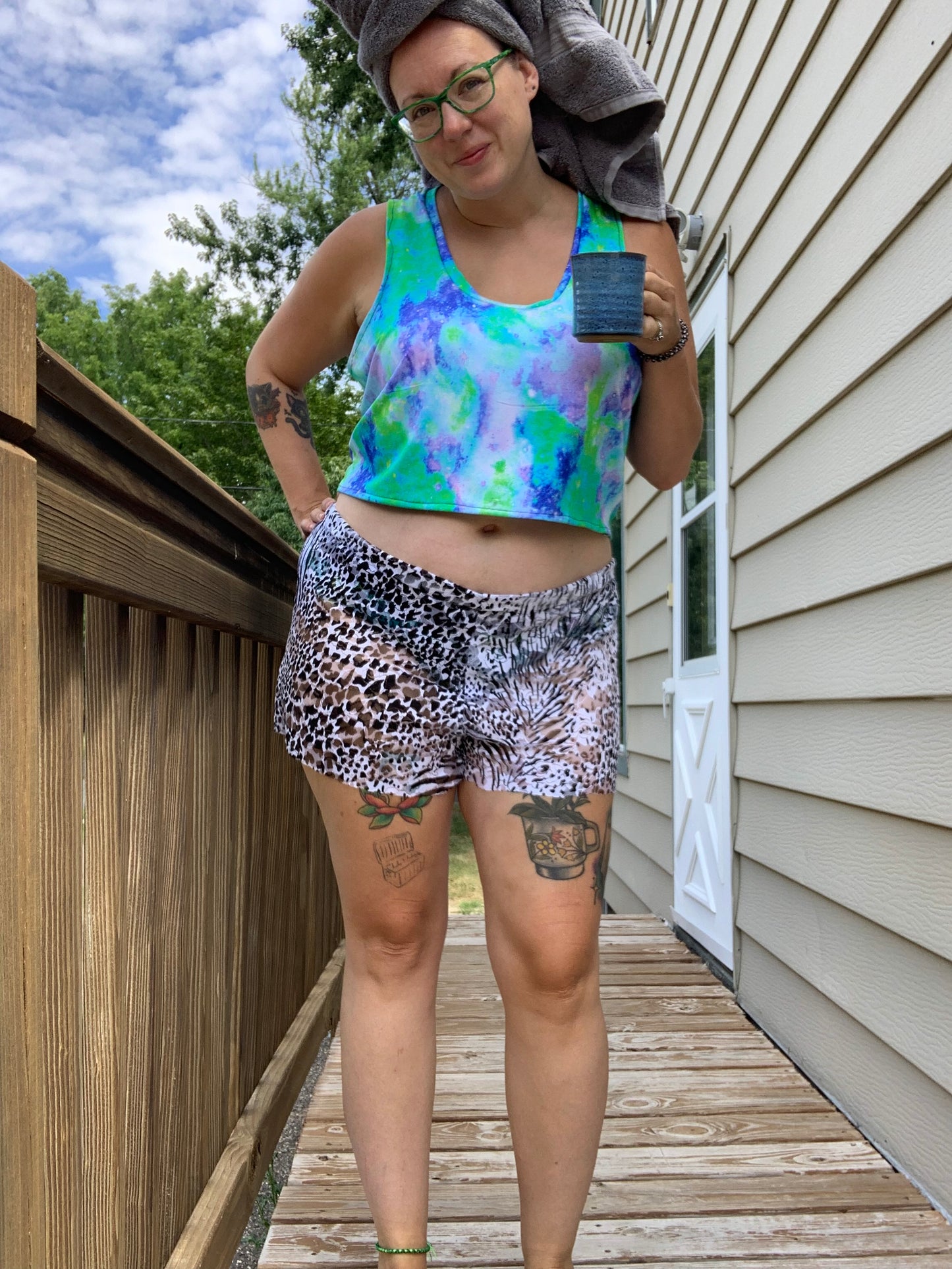 Adult Digital Sewing PDF Pattern - Sweet Sleep Set - Shorts and Tank top Pajamas