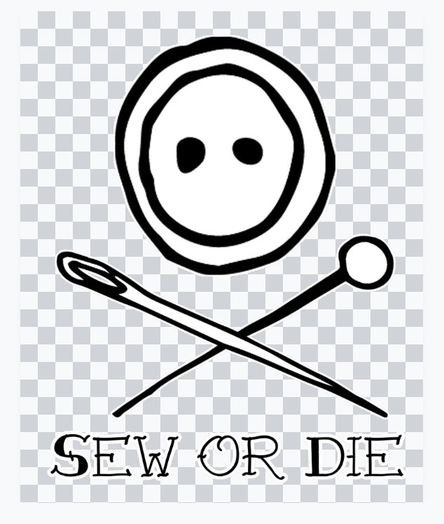 Sew or Die Button and Pin digital vinyl Cut file