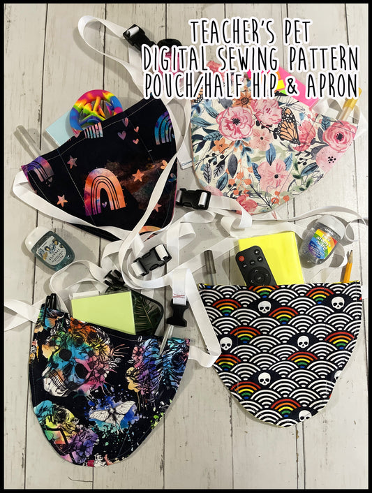 Teacher's Pet - Digital PDF Sewing Pattern for a pouch style apron or easy access fanny pack