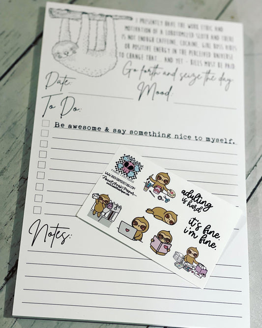 Notebook and sticker