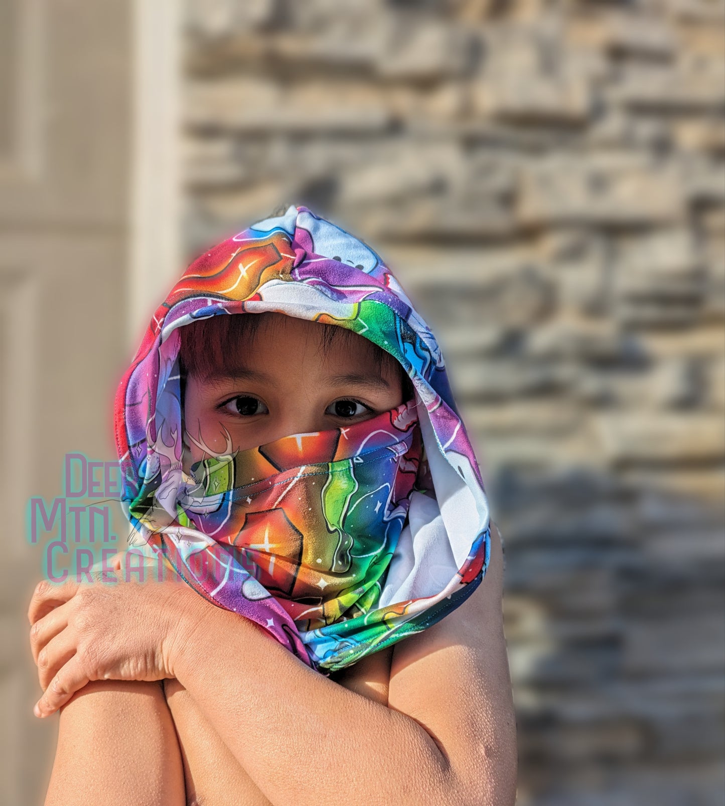 Scowl Cowl Sewing PDF pattern Hood and face covering by RockerByeDestash Patterns for kids and adults hoodie winter hat