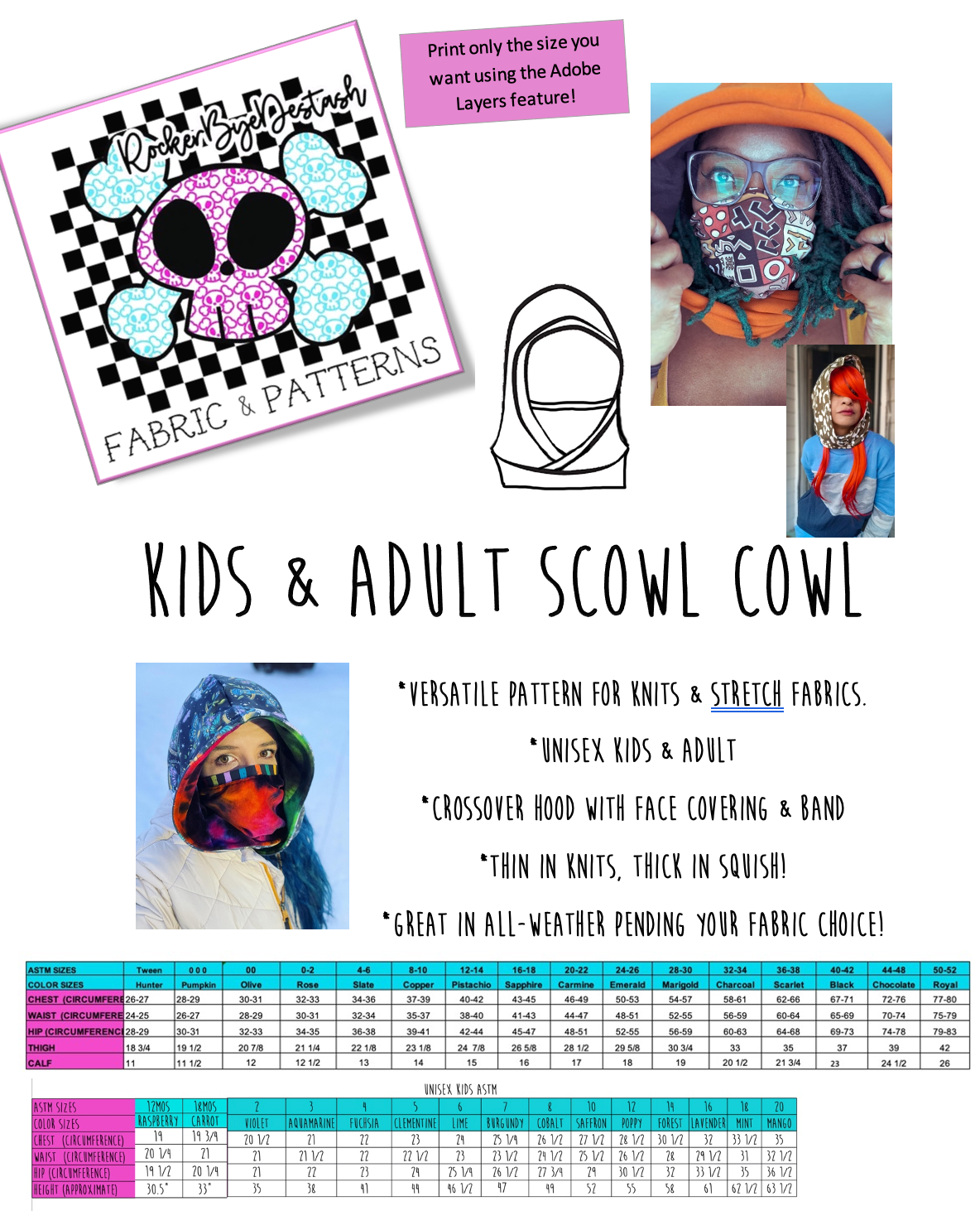 Scowl Cowl Sewing PDF pattern Hood and face covering by RockerByeDesta – RockerByeDestash how-to-make-xs-to-xl-face-mask-pattern-very-easy-youtube
