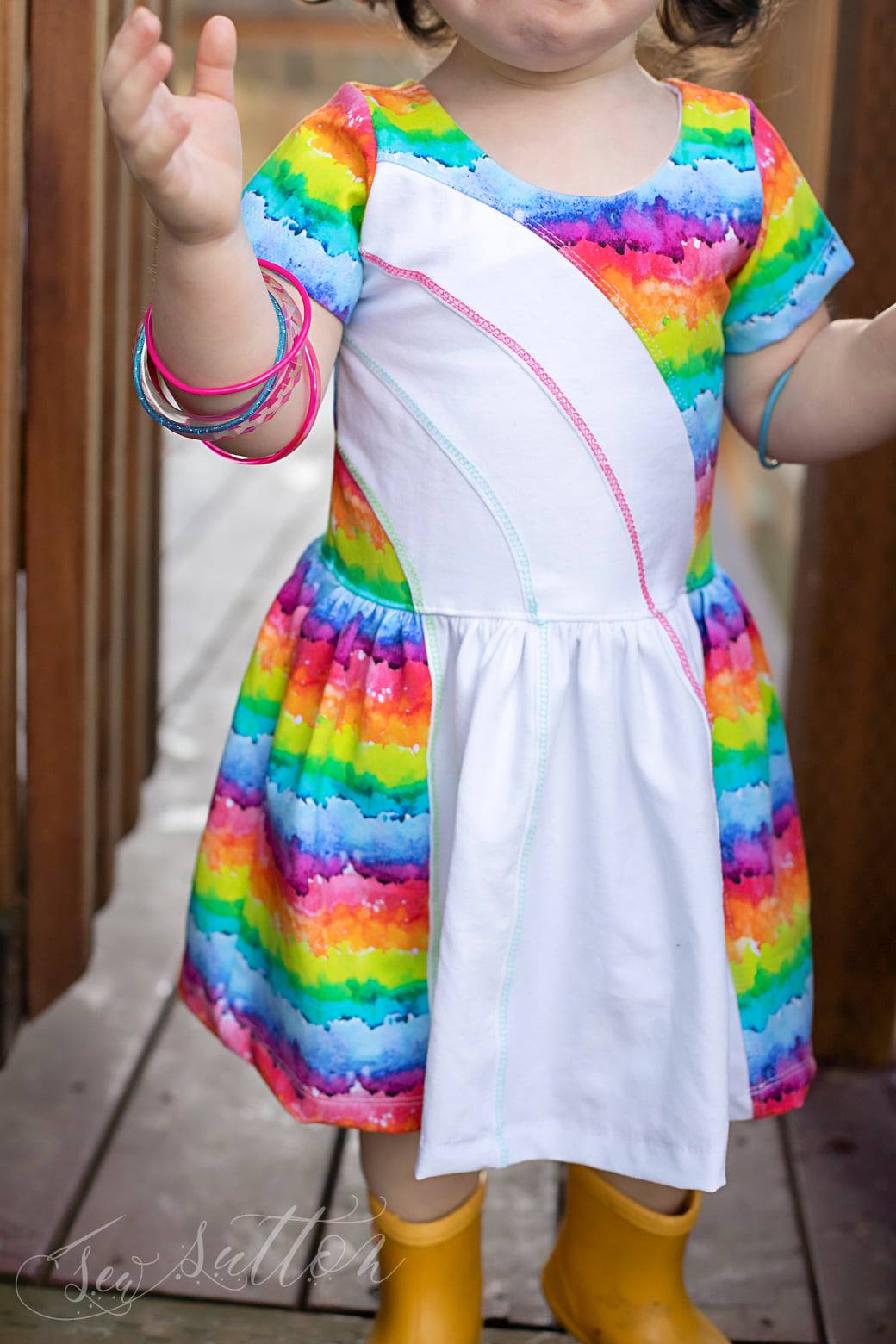 Rainbow Falls Dress -Kids- PDF Pattern -Projector/A0 Friendly-