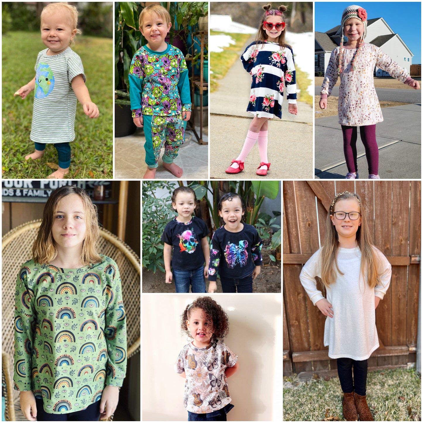 Kids All Seasons Dolman - Top, Tunic, Dress & Hi-Low - Digital PDF Pattern for Sewing