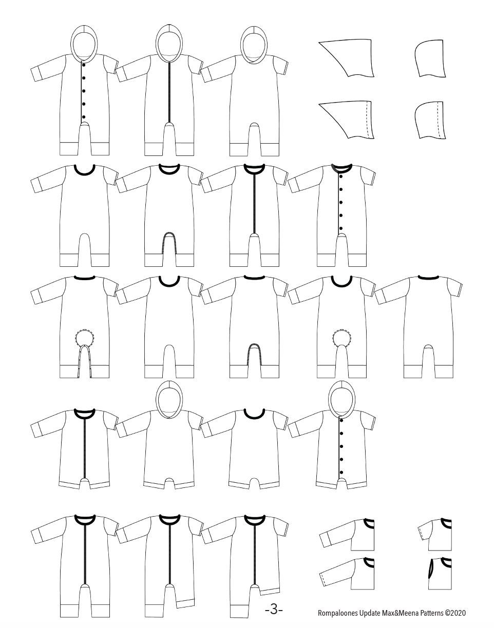 Rompaloones Sewing Patterm (PDF) -Projector/A0 Friendly-