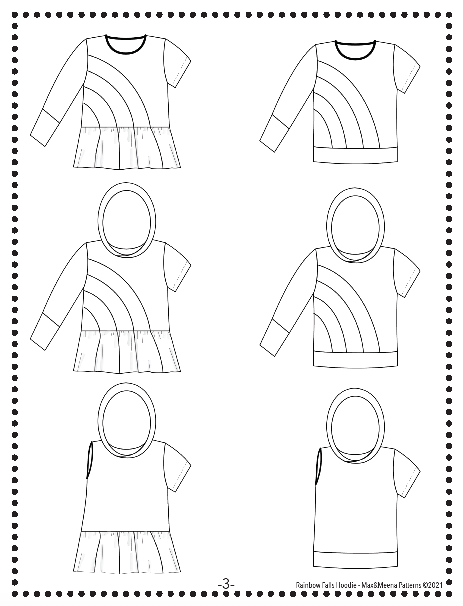 Rainbow Falls Hoodie -KIDS- PDF Pattern -Projector/A0 Friendly-