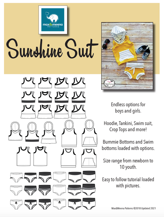 Sunshine Suit Sewing Bundle SEWING PDF PATTERN -Includes Projector/A0 file-