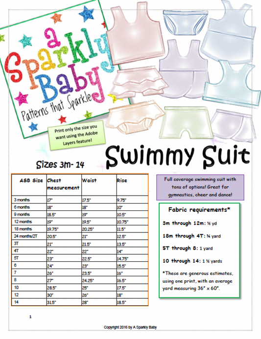 Original ASB Swimmy Suit Pattern - HAS NOT BEEN REDONE - digital pdf pattern